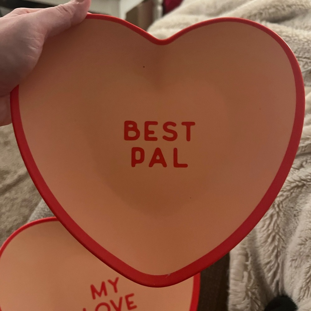 Set of 3 valentines plates